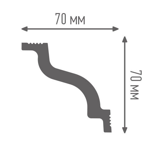 Плинтус потолочный Плинтекс D 70/70 (90) 2,0 м *
